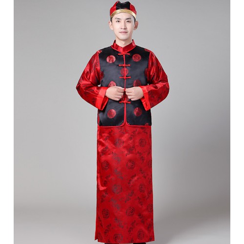 Men's Chinese folk dance costumes china tang suit ancient traditional drama qing dynasty emperor princess cosplay robes costumes